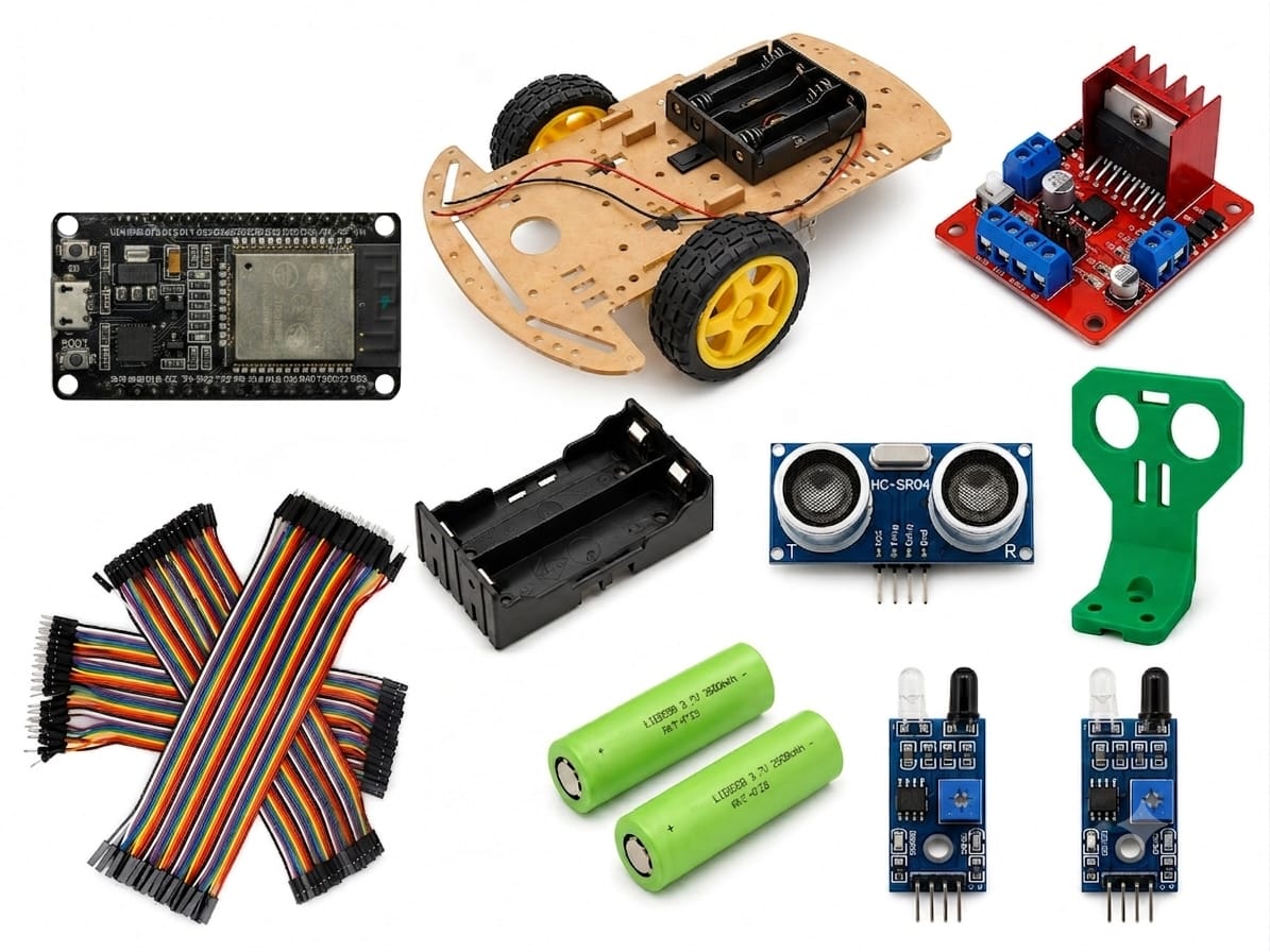 2WD Bluetooth Obstacle Avoidance Robot Car Kit for ESP32